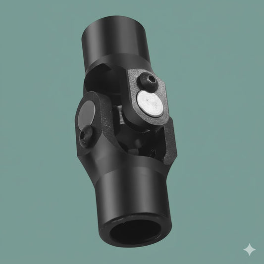 3/4" Round x 3/4" Smooth Round Steering Universal Joint Black 96mm Single U-Joint Shaft